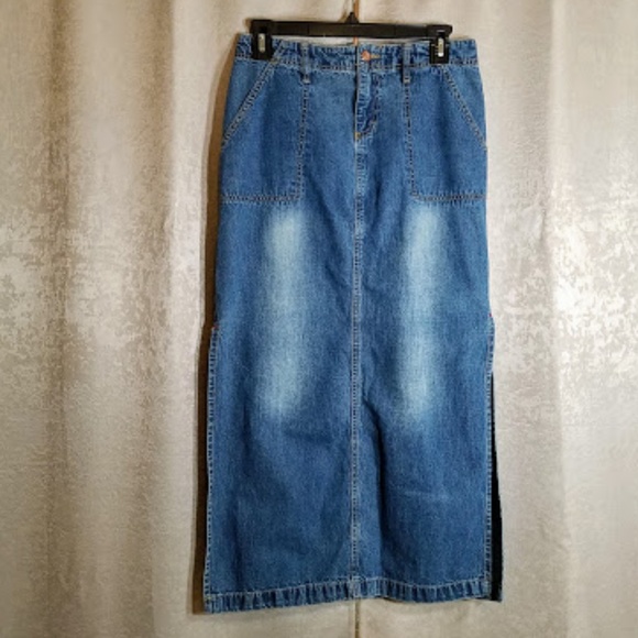 Mossimo Denim Maxi Skirt sz 5 Blue Jean - Picture 1 of 6